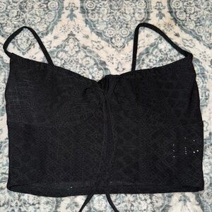 SHEIN Black Textured Crop Top